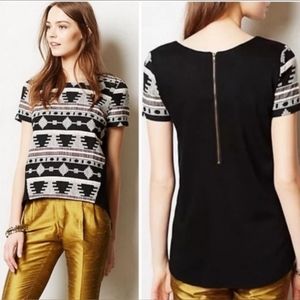 Anthropologie Sunday In Brooklyn Black Aztec Ellery Top Size Medium
